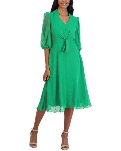 Julia Jordan Polyester Midi Dress - Green
