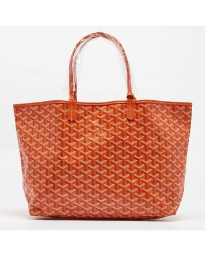 Goyard Ine Coated Canvas And Leather Saint Louis Pm Tote - Red