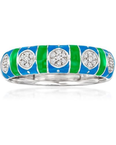 Ross-Simons Diamond Ring With And Green Enamel