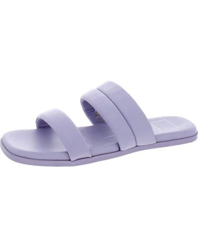 Dolce Vita Leather Slip On Slide Sandals - Purple