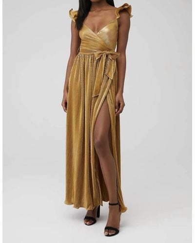 Saylor Imara Maxi Dress In Gold - Brown