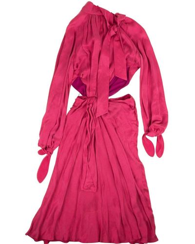 Off-White c/o Virgil Abloh Cinched Waist Long Dress - Pink