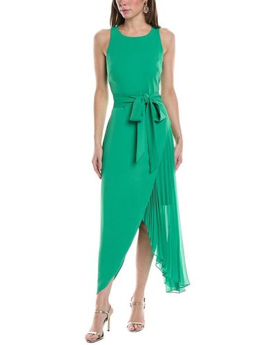 Badgley Mischka Asymmetric Midi Dress - Green