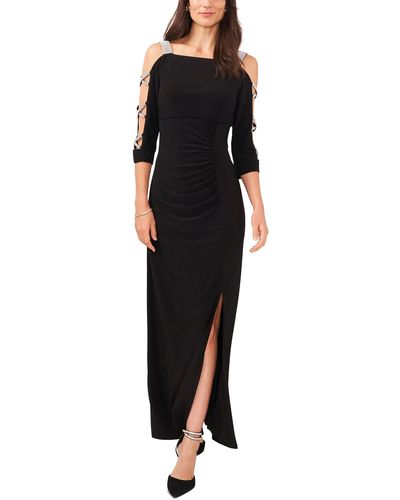 Msk Embellished Polyester Evening Dress - Black