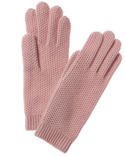 Sofiacashmere Honeycomb Cashmere Gloves - Pink