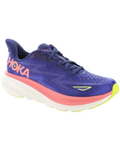 Hoka One One Clifton 9 Fitness Workout Running Shoes - Blue