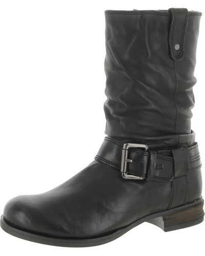 Josef Seibel Tucson Leather Slouchy Ankle Boots - Black