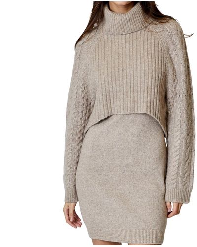 DH New York Mal Sweater Mini Dress - Natural