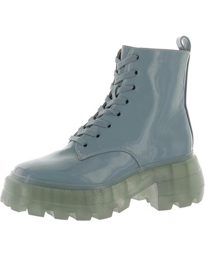 Katy Perry The Geli Ankle Pull On Combat & Lace-up Boots - Blue