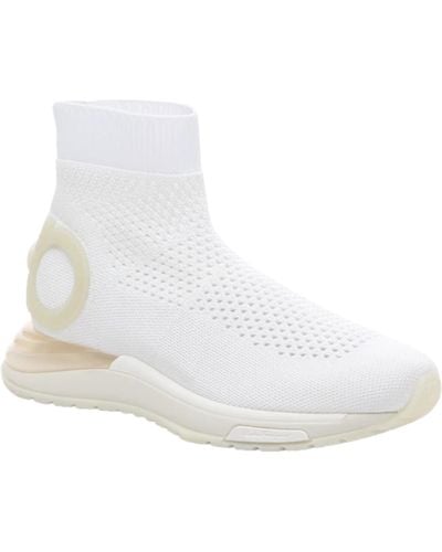 Ferragamo Salvatore Gardena 726203 White Sock Sneaker