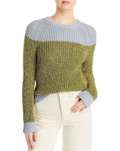 Moncler Colorblock Crewneck Pullover Sweater - Green