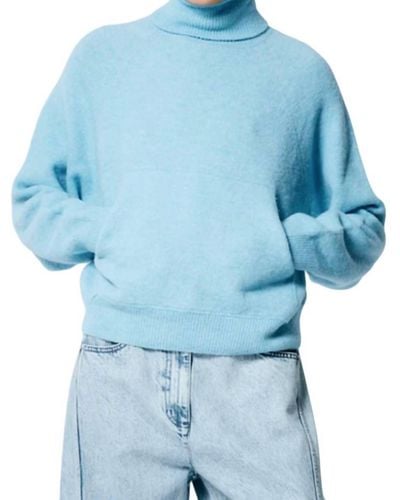 Tibi Douillet Turtleneck Easy Pullover - Blue