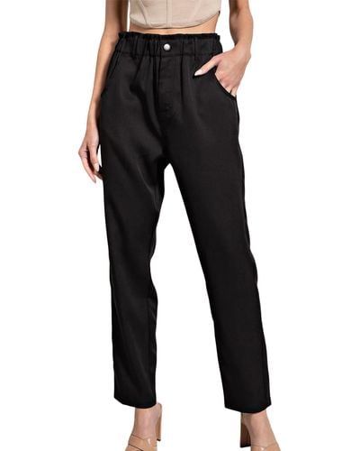 Eesome Bailey Banded Straight Pants - Black