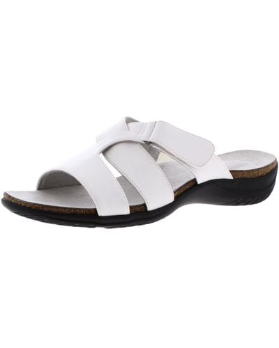 Easy Street Frenzy Faux Leather Comfort Slide Sandals - White