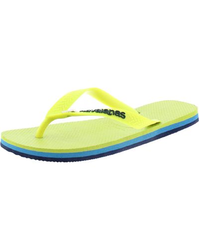 Havaianas Textured Thong Flat Sandals - Yellow