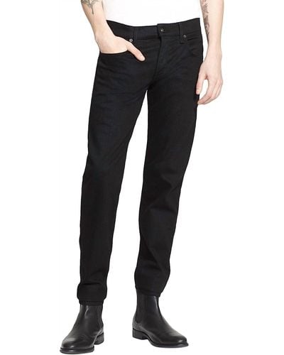 Rag & Bone Standard Issue 5 Pocket Style Distressed Jeans - Black