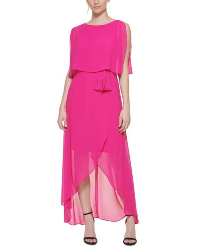 Jessica Howard Petites Belted Popover Evening Dress - Pink