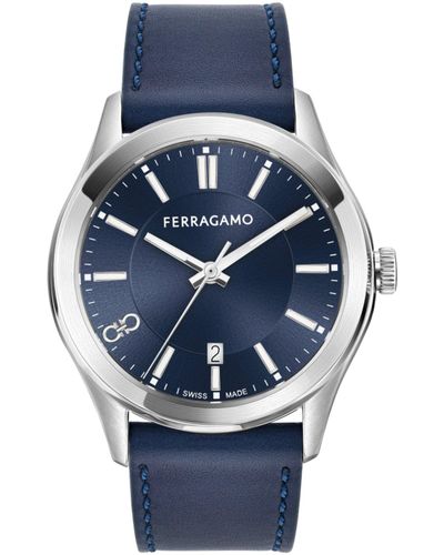 Ferragamo Ferragamo Classic Leather Watch - Blue
