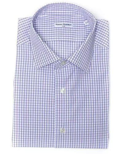Robert Friedman Burgundy Cotton Slim Collar Shirt - Medium - Purple