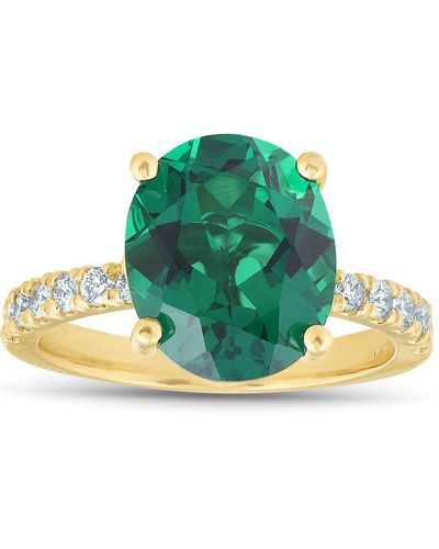 Pompeii3 Emerald & Diamond 3/8 Ct Ring - Green