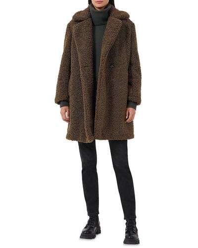 French Connection Callie Iren Borg Mid-length Oversize Faux Fur Coat - Brown