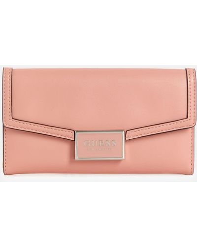 Guess Factory Stacy Slim Clutch Wallet - Pink