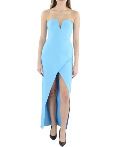 BCBGMAXAZRIA Crepe Strapless Evening Dress - Blue