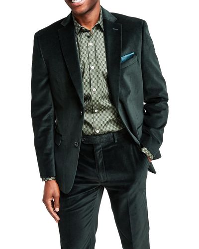 Alfani Velvet Slim Fit Two-button Blazer - Black