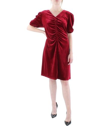 DKNY P Velvet Cocktail And Party Dress - Red