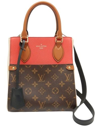 Louis Vuitton Fold Pm Canvas Tote Bag (pre-owned) - Red
