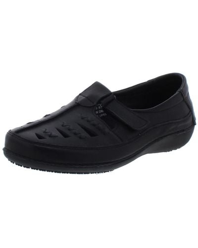 Propet Clover Leather Slip On Casual Shoes - Black