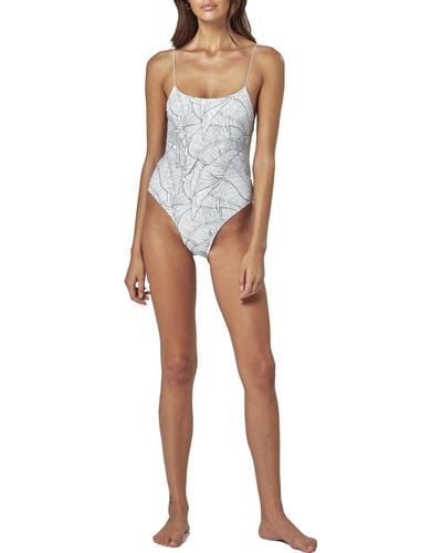 Charlie Holiday Coco High Leg Spaghetti Straps One-piece Swimsuit - White
