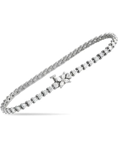 Tiffany & Co. Victoria Platinum 3.08ct Diamond Tennis Bracelet Ti17-041924 - Metallic