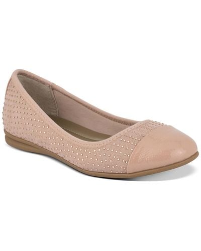 Karen Scott Ambree Rhinestone Patent Toe Slip On Shoes - Pink