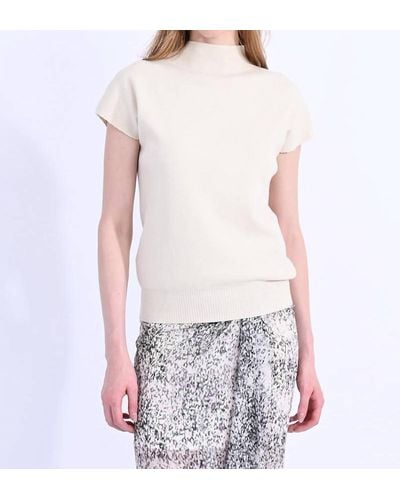 Molly Bracken Knitted Capped Sleeveless Sweater - White