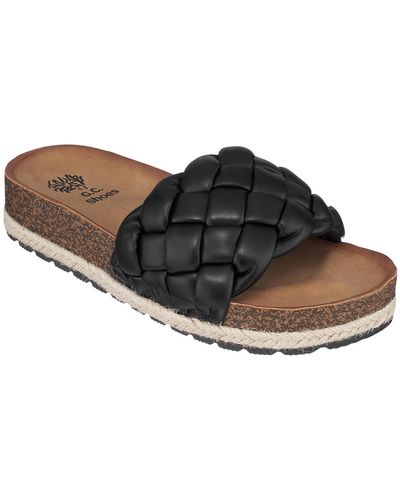Gc Shoes Lesley Braided Slip-on Slide Sandals - Black