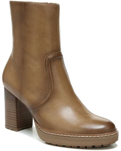 Naturalizer Catie Leather Heels Mid-calf Boots - Brown