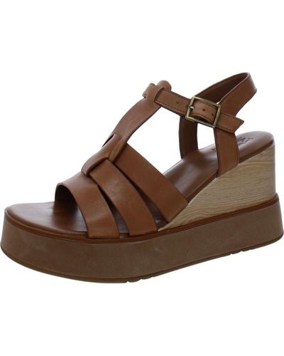 Naturalizer Barrett Leather Strappy Wedge Sandals - Brown