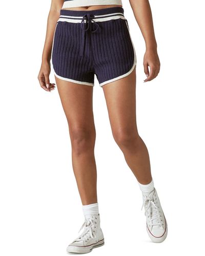 Lucky Brand Sweater Shorts Contrast Trim Casual Shorts - Blue