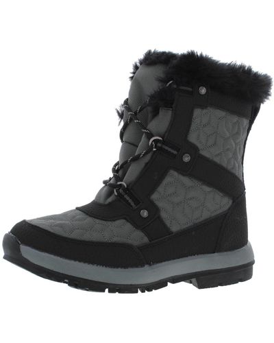 BEARPAW Marina Leather Waterproof Winter Boots - Black