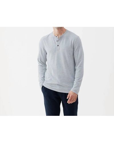 Surfside Supply Sean Long Sleeve Ultra Soft Henley Shirt - Gray