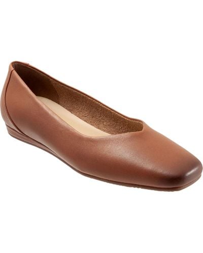 Softwalk Vellore Leather Comfort Insole Flats - Brown