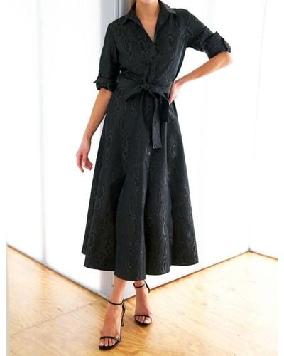 Finley Laine Moire Jacquard Dress - Black