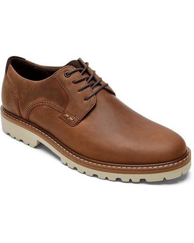 Rockport Xcs Plain Toe Leather Waterproof Oxfords - Brown