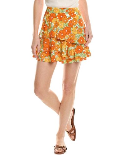 Macarena Skirt, Short, Orange & Sage Rose