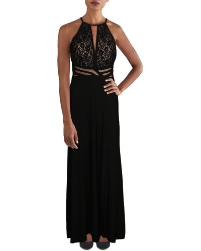 Morgan & Co. Juniors Lace Illusion Formal Dress - Black