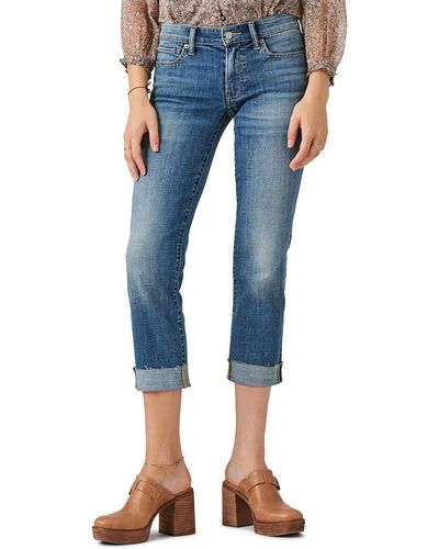 Lucky Brand Sweet Mid-rise Raw Hem Cropped Jeans - Blue