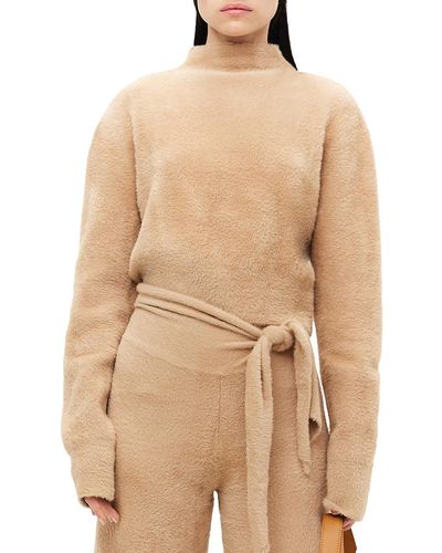 Simon Miller Oko Crop Funnel Neck Pullover Sweater - Natural