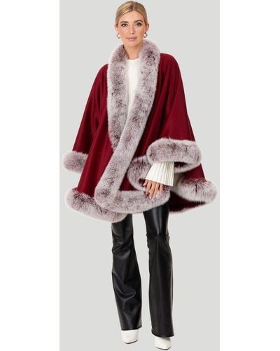 Gorski Cashmere Long Cape - Red