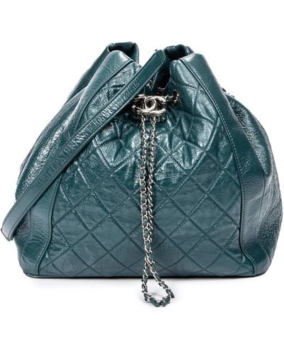 Chanel Drawstring Bucket Bag - Blue
